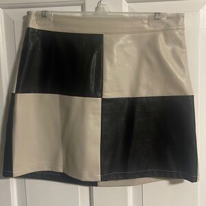Leather mini skirt